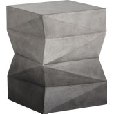 Niran Pedestal End Table in White to Black Ombre Concrete